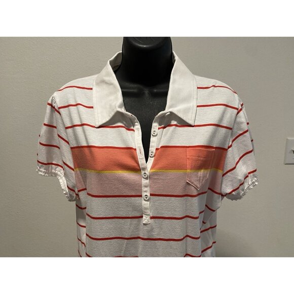 Faded Glory Womens Size XL 16/18 Polo Short Sleeve Striped - Picture 2 of 8